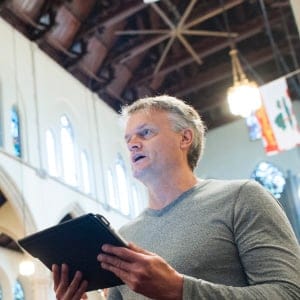 Joyce Badley, Robert Badley and William Cluett utilize the availability of smartphones and tablets as a means to follow the sermon at St. Pauls Anglican church on Bloor street in Toronto, Ontario. The church encourages the use of modern luxuries and technolgies during congregations. The church considers itself very progressive in a traditional setting. (Photograph by Cole Garside)