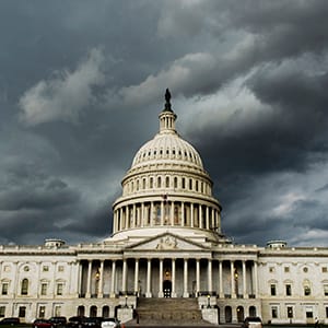A strong storm front passes over the U.S. Capitol on Tuesday, July 8, 2014. (Bill Clark/CQ Roll Call/Getty Images)