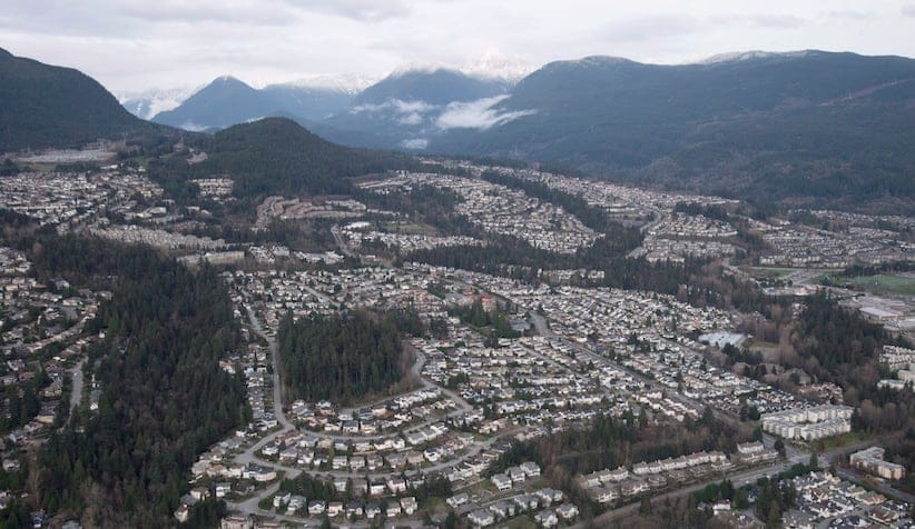 Houses are pictured from the air in Port Moody, B.C., Friday, Nov. 25, 2016. THE CANADIAN PRESS/Jonathan Hayward