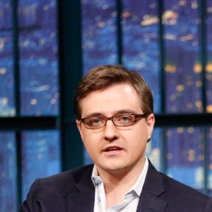 MSNBCs Chris Hayes during an interview with host Seth Meyers on March 24, 2015. (Lloyd Bishop/NBC/Getty Images)
