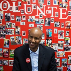 Ahmed Hussen, who was just elected to the House of Commons for York South-Weston, sits in his campaign office on Lawrence Avenue. (Melissa Renwick/Toronto Star/Getty Images)