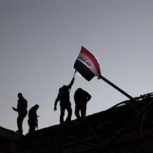 Mosul, Iraq   Iraqi army soldiers celebrate the defeat of ISIS in east Mosul. (Photograph by Adnan Khan)