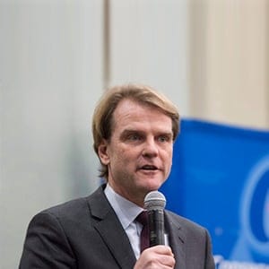 Candidate Chris Alexander addresses a Conservative Party leadership debate Monday, February 13, 2017 in Montreal. (Paul Chiasson/CP)