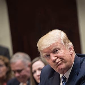 US President Donald Trump attends a meeting about healthcare in the Roosevelt Room at the White House in Washington, DC, on March 13, 2017. (Nicholas Kamm/AFP/Getty Images)