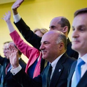 Conservative leadership candidates acknowledge members and supporters at a meet and greet in Burlington, Ont., on Sunday, March 5, 2017. (Christopher Katsarov/CP)