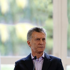 OLIVOS, ARGENTINA - OCTOBER 26: Mauricio Macri President of Argentina looks on during a press conference to announce the return of ANSES' social security funds to different provincies at the Olivos Presidential Residence on October 26, 2016 in Olivos, Argentina. (Gabriel Rossi/LatinContent/Getty Images)