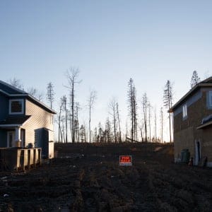 An empty lot in Fort McMurray, Alberta on Tuesday, April 4, 2017.  (Photograph by Amber Bracken)