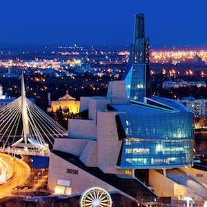A view of the city of Winnipeg, Manitoba at night. (Henryk Sadura/Shutterstock)