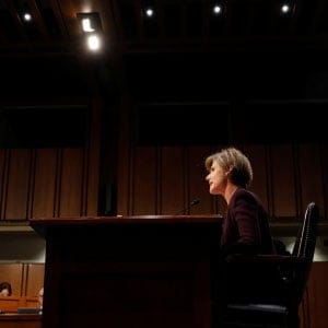 Former Acting Attorney General Sally Yates testifies about potential Russian interference in the presidential election before the Senate Judiciary Committee on Capitol Hill, Washington, D.C., U.S. May 8, 2017.  (Aaron Bernstein/Reuters)