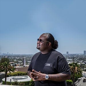 Jason "Poo Bear" Boyd poses for a portrait in his house at Sunset Strip in Los Angeles, California on July 11, 2016. (Dustin Downing/Red Bull Content Pool)