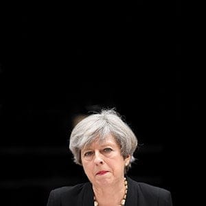 Britain's Prime Minister Theresa May speaks outside 10 Downing Street in London, May 23, 2017. (Toby Melville/Reuters)