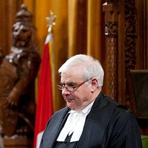 The Speaker of the House of Commons Peter Milliken issues a ruling  in the House of Commons on Parliament Hill in Ottawa on Wednesday, March 9, 2011. The Harper government has suffered a double blow in its battle with the opposition over the Oda affair and the cost of its crime agenda and corporate tax cuts.The Speaker of the House of Commons ruled against the Tories on two major issues Wednesday. (Sean Kilpatrick/CP)