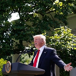 U.S. President Donald Trump announces his decision that the United States will withdraw from the Paris Climate Agreement, in the Rose Garden of the White House in Washington, U.S., June 1, 2017. (Joshua Roberts/Reuters)