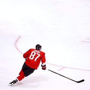 Sidney Crosby #87 of Team Canada warms up prior to playing Team Czech Republic during the World Cup of Hockey on September 17, 2016 in Toronto, Canada.  (Gregory Shamus/Getty Images)