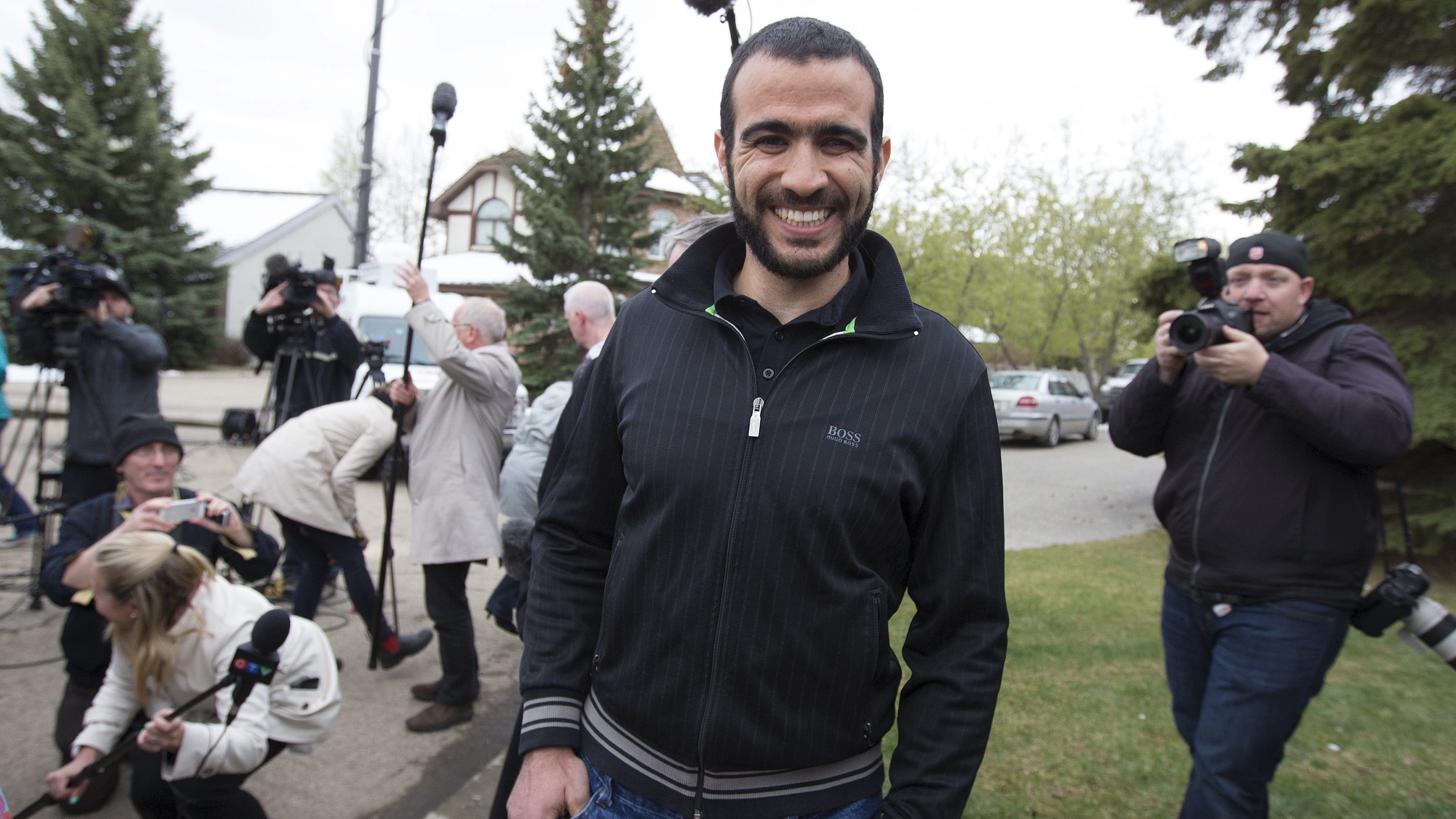 Omar Khadr leaves a news conference after being released on bail in Edmonton, Alberta, May 7, 2015. Khadr, a Canadian, was once the youngest prisoner held on terror charges at Guantanamo Bay. (Todd Korol/Reuters)