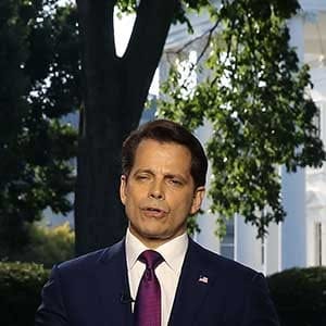 WASHINGTON, DC - JULY 26:  White House Communications Director Anthony Scaramucci speaks on a morning television show, from the north lawn of the White House on July 26, 2017 in Washington, DC.  (Photo by Mark Wilson/Getty Images)