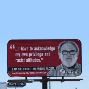 "I am the Bridge" campaign billboard in Saskatoon. (650 CKOM)