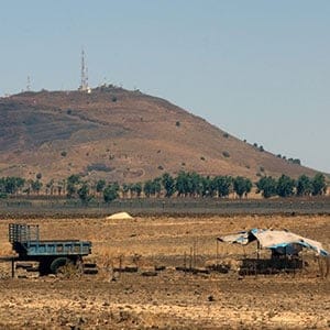 A herd of sheep is seen near the border between Syria and the Israeli-occupied Golan Heights in Quneitra, Syria July 10, 2017. (Alaa al-Faqir/Reuters)