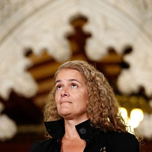 Former astronaut Julie Payette takes part in a news conference announcing her appointment as Canada's next governor general, in the Senate foyer on Parliament Hill in Ottawa, Ontario, Canada, July 13, 2017. (Chris Wattie/Reuters)