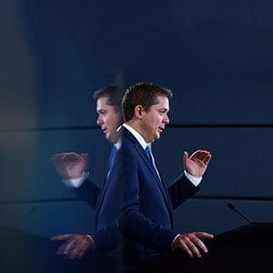 Leader of the Official Opposition and Leader of the Conservative Party of Canada, Andrew Scheer, makes an announcement and holds a media availability at the National Press Theatre in Ottawa on Thursday, July 20, 2017. (Sean Kilpatrick/CP)