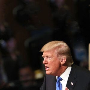 NEW YORK, NY - SEPTEMBER 19:  President Donald Trump speaks to world leaders at the 72nd United Nations (UN) General Assembly at UN headquarters in New York on September 19, 2017 in New York City. This is Trump's first appearance at the General Assembly where he addressed threats from Iran and North Korea among other global concerns.  (Photo by Spencer Platt/Getty Images)