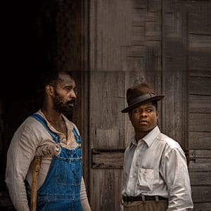 Hap Jackson, played by Rob Morgan, is pictured with Ronsel Jackson, played by Jason Mitchell, in Netflix's Mudbound.
