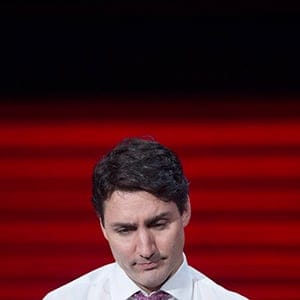 Prime Minister Justin Trudeau participates in an armchair discussion with Tina Brown (not shown) at the Women in the World Summit at the David H. Koch Theater of the Lincoln Center for the Performing Arts in New York on Thursday, April 6, 2017. THE CANADIAN PRESS/Sean Kilpatrick