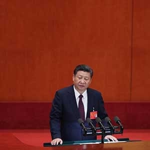 BEIJING, CHINA - OCTOBER 18:   Chinese President Xi Jinping during the opening session of the 19th National Congress Of The Communist Party Of China (CPC) at The Great Hall Of The People on October 18, 2017 in Beijing, China.  (Photo by Lintao Zhang/Getty Images)