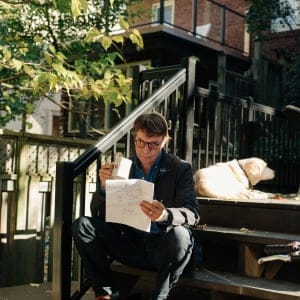 Mike Downie at his home in Toronto. (Photograph by Ian Patterson)