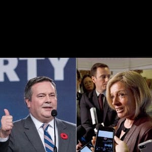 United Conservative Party leader Jason Kenney (left) and Alberta Premier Rachel Notley (right). (Codie McLachlan/CP and Chris Bolin)