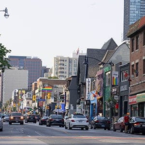 A general view of Church Wellesley Village is seen on September 17, 2017 in Toronto, Ontario. (Valerie Macon/AFP/Getty Images)
