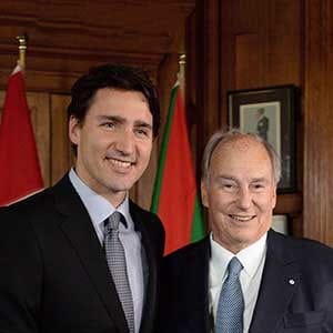 Prime Minister Justin Trudeau meets with the Aga Khan on Parliament Hill in Ottawa on Tuesday, May 17, 2016. Federal ethics commissioner Mary Dawson has concluded that Trudeau violated conflict of interest rules when he vacationed last Christmas at the private Bahamian island owned by the Aga Khan. THE CANADIAN PRESS/Sean Kilpatrick