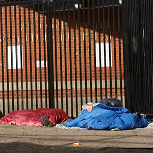 Calgary's urban sprawl outpaces most cities in North America. With the fast growth comes infrastructure and social problems in a booming city. The population is still growing and many people in Calgary are homeless because of high rents and housing availability. (David Buston/CP)