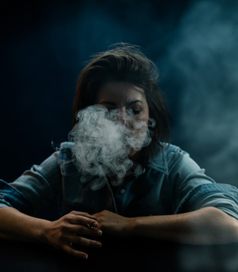 Teenager smoking a joint