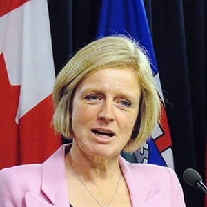 Alberta Premier Rachel Notley announces that she is suspending the province's ban on B.C. wine at the legislature in Edmonton, on Thursday, February 22, 2018. She said it is in response to B.C. Premier John Horgan announcing his province won't proceed with refusing to take elevated levels of oil from Alberta but will instead take the issue to court. THE CANADIAN PRESS/Dean Bennett