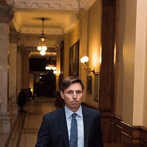 Ontario Progressive Conservative Leader Patrick Brown leaves Queen's Park after a press conference in Toronto on Wednesday, January 24, 2018. (Aaron Vincent Elkaim/CP)