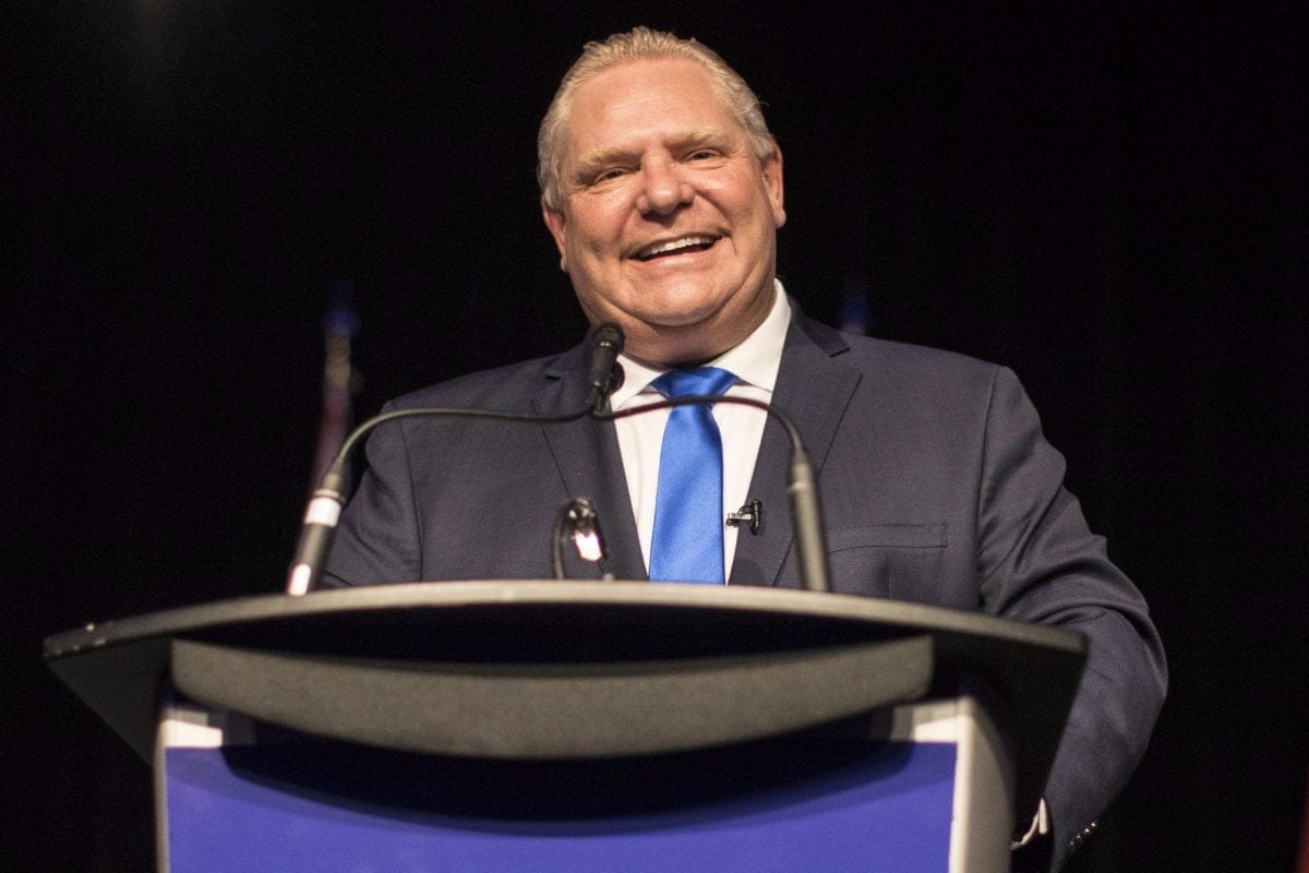 Ontario PC Leader Doug Ford holds a unity rally in Toronto on Monday, March 19, 2018. THE CANADIAN PRESS/Chris Young