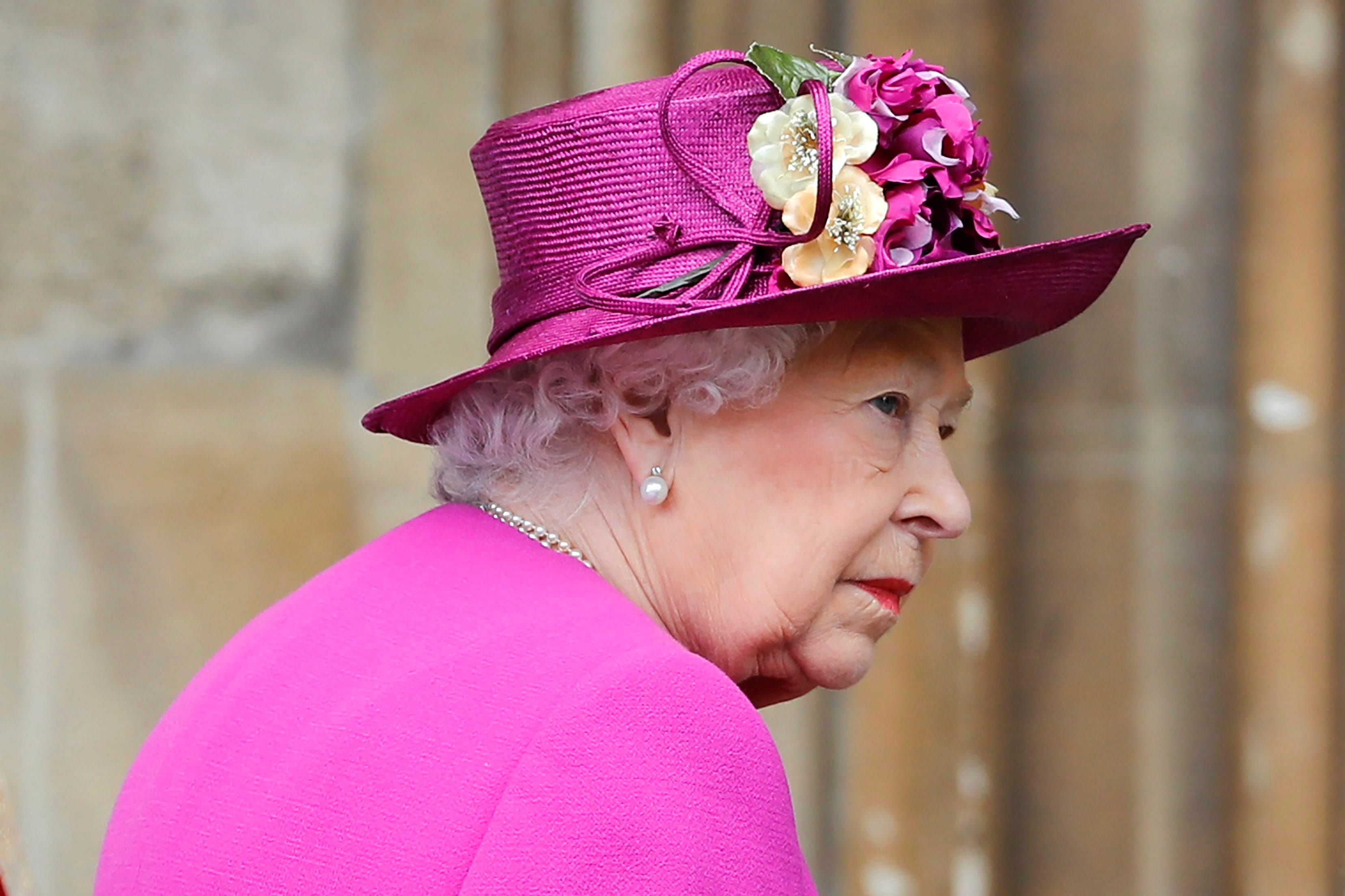 Britain's Queen Elizabeth II, arrives for the Easter Mattins Service at St. George's Chapel,  Windsor Castle, in Windsor, England, Sunday, April 1, 2018. (Tolga Akmen/Pool Photo via AP)