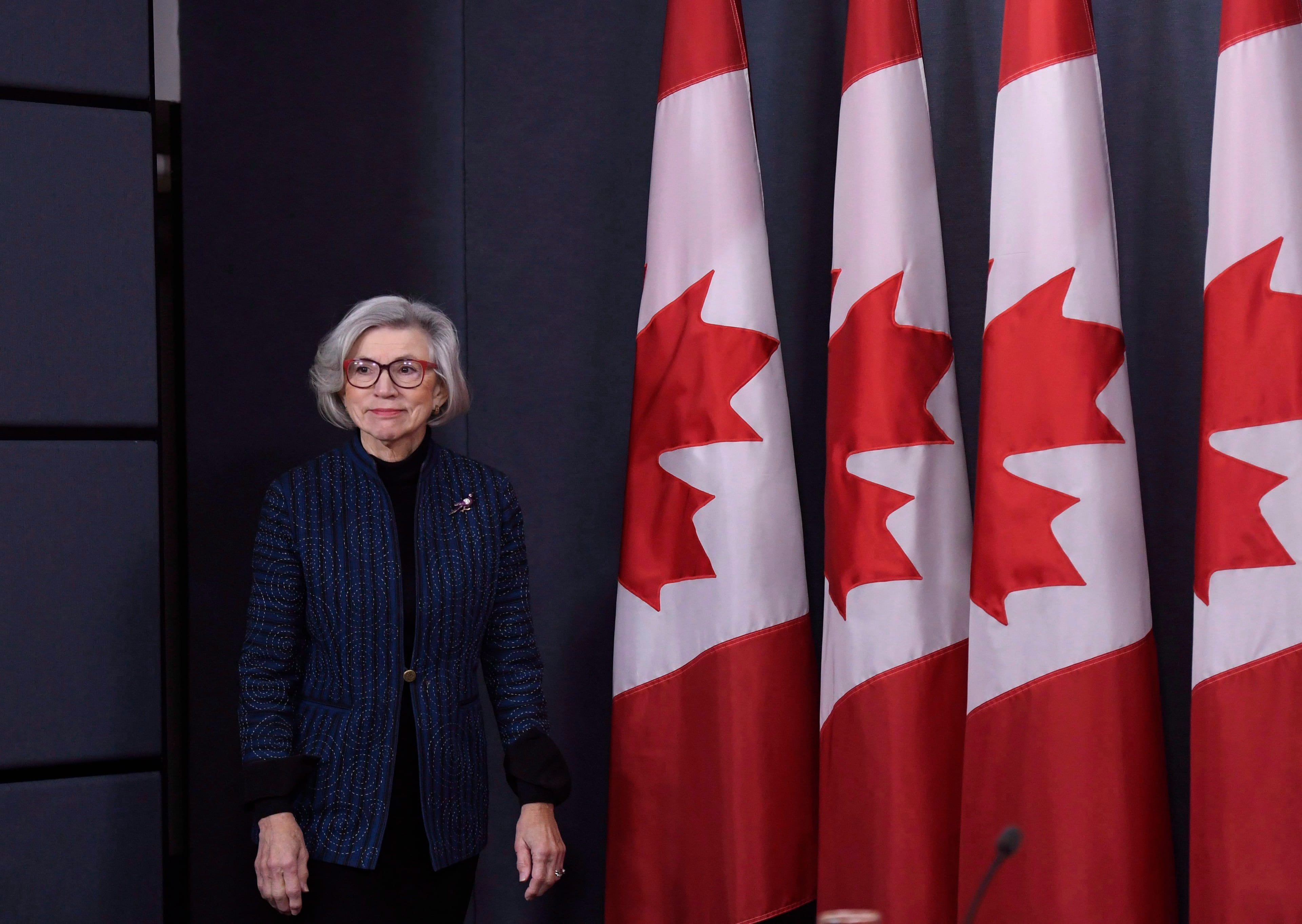Outgoing Chief Justice of the Supreme Court of Canada Beverley McLachlin arrives for a news conference on her retirement, in Ottawa on Friday, Dec. 15, 2017. THE CANADIAN PRESS/Justin Tang