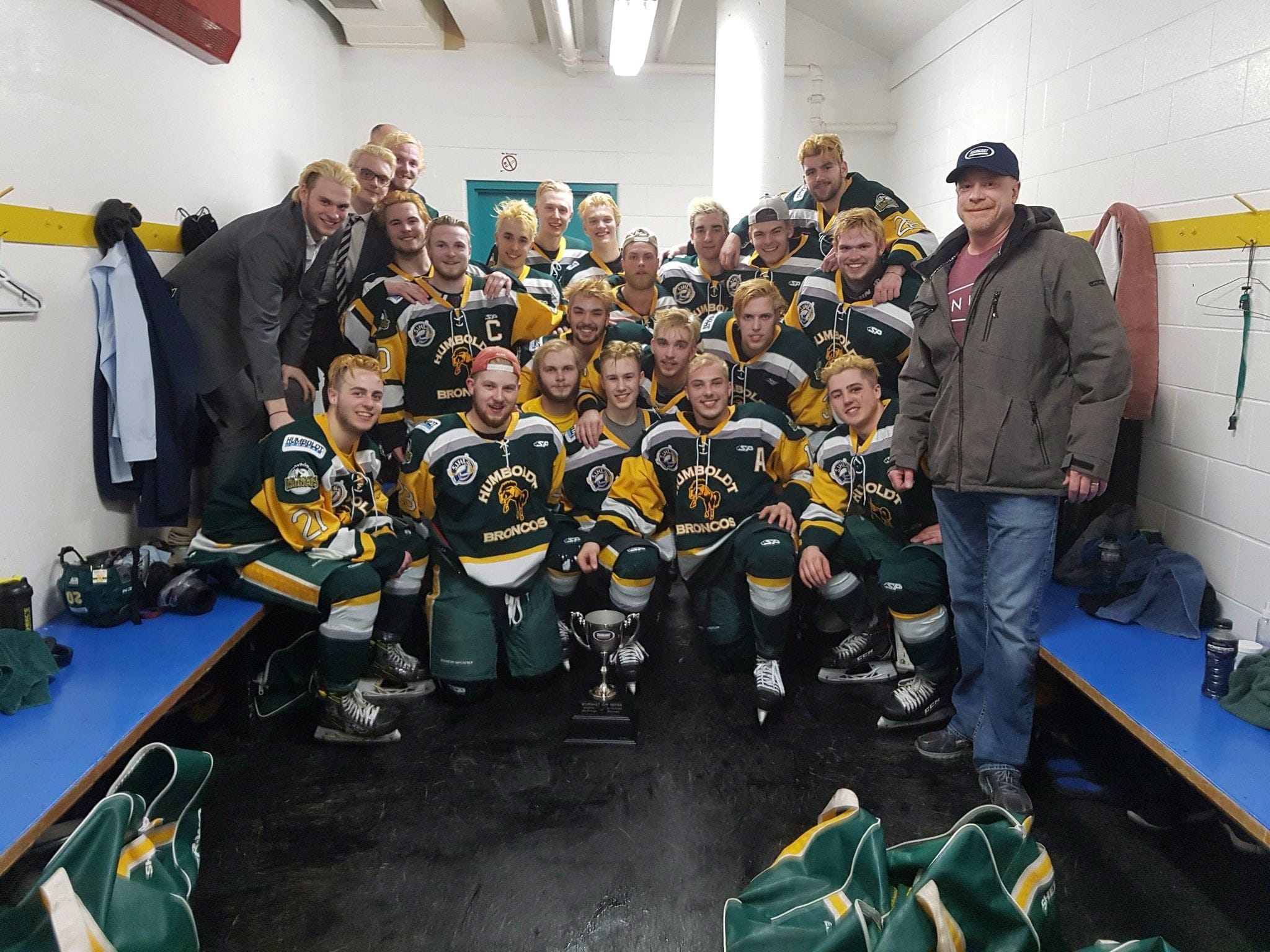 Members of the Humboldt Broncos junior hockey team are shown in a photo posted to the team Twitter feed, @HumboldtBroncos on March 24, 2018  THE CANADIAN PRESS / Twitter-@HumboldtBroncos 