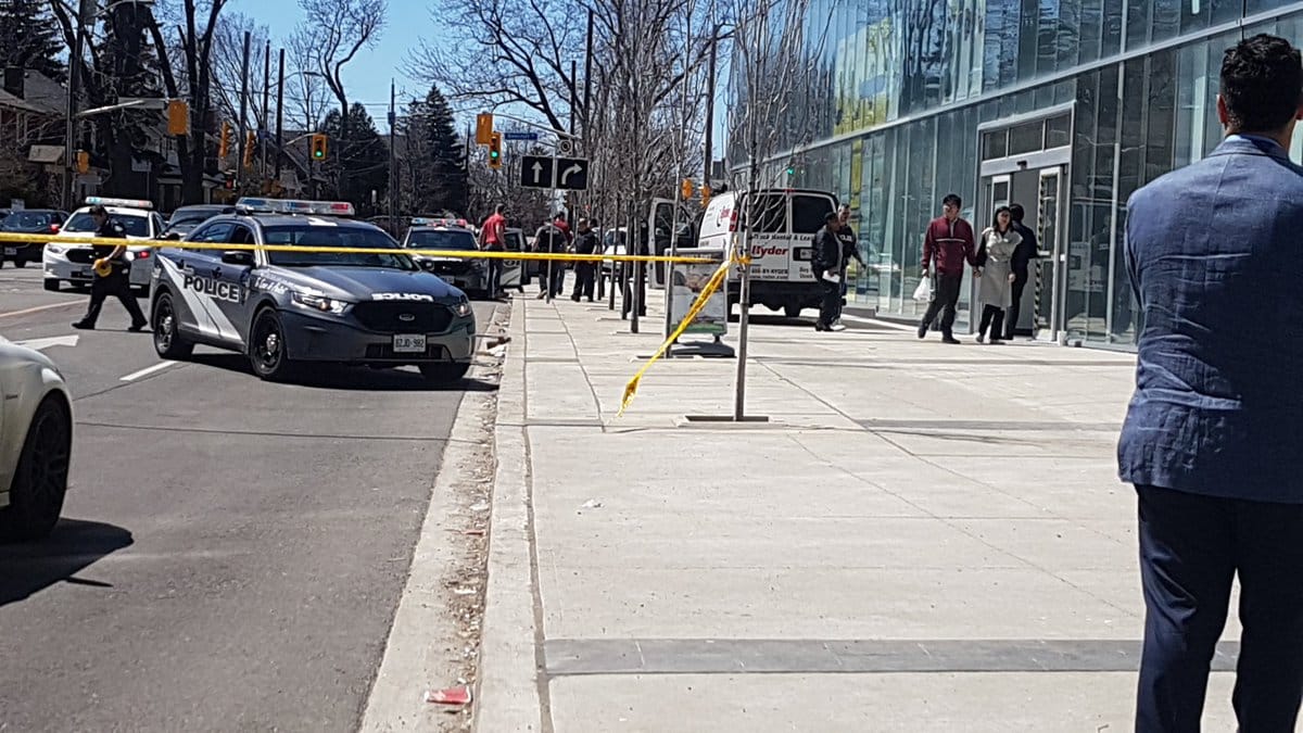 The van allegedly involved in an incident that hit multiple pedestrians in the Yonge and Finch area was apprehended near Sheappard Avenue. Photo by Dan Fox