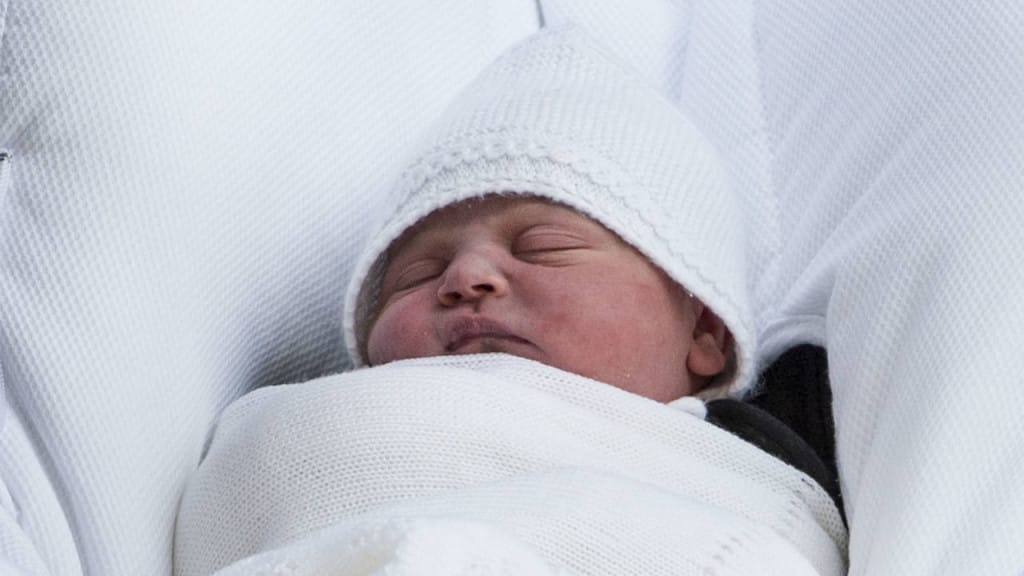 One of the first looks at Louis Arthur Charles, the son of the Duke and Duchess of Cambridge. (Mark Cuthbert/UK Press Via Getty Images)