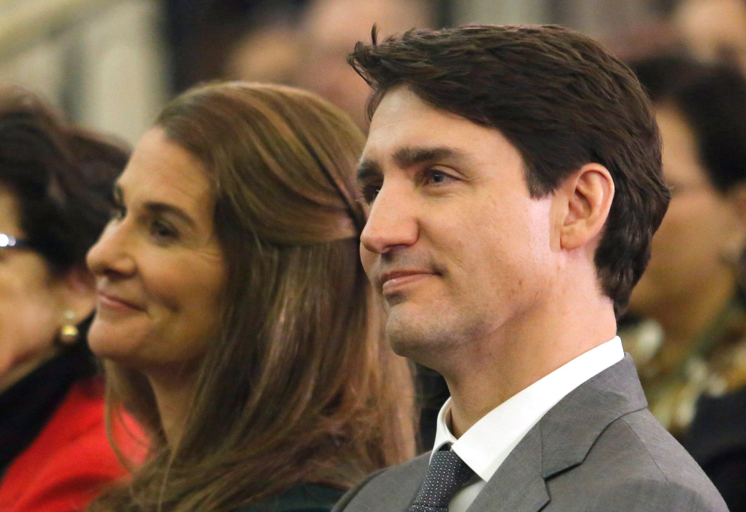 Prime Minister Justin Trudeau and Melinda Gates, co-founder of the Bill & Melinda Gates Foundation attend a panel discussion as part of the Gender Equality and Women's Empowerment Summit in Ottawa on Thursday, April 26, 2018. (THE CANADIAN PRESS/ Patrick Doyle)