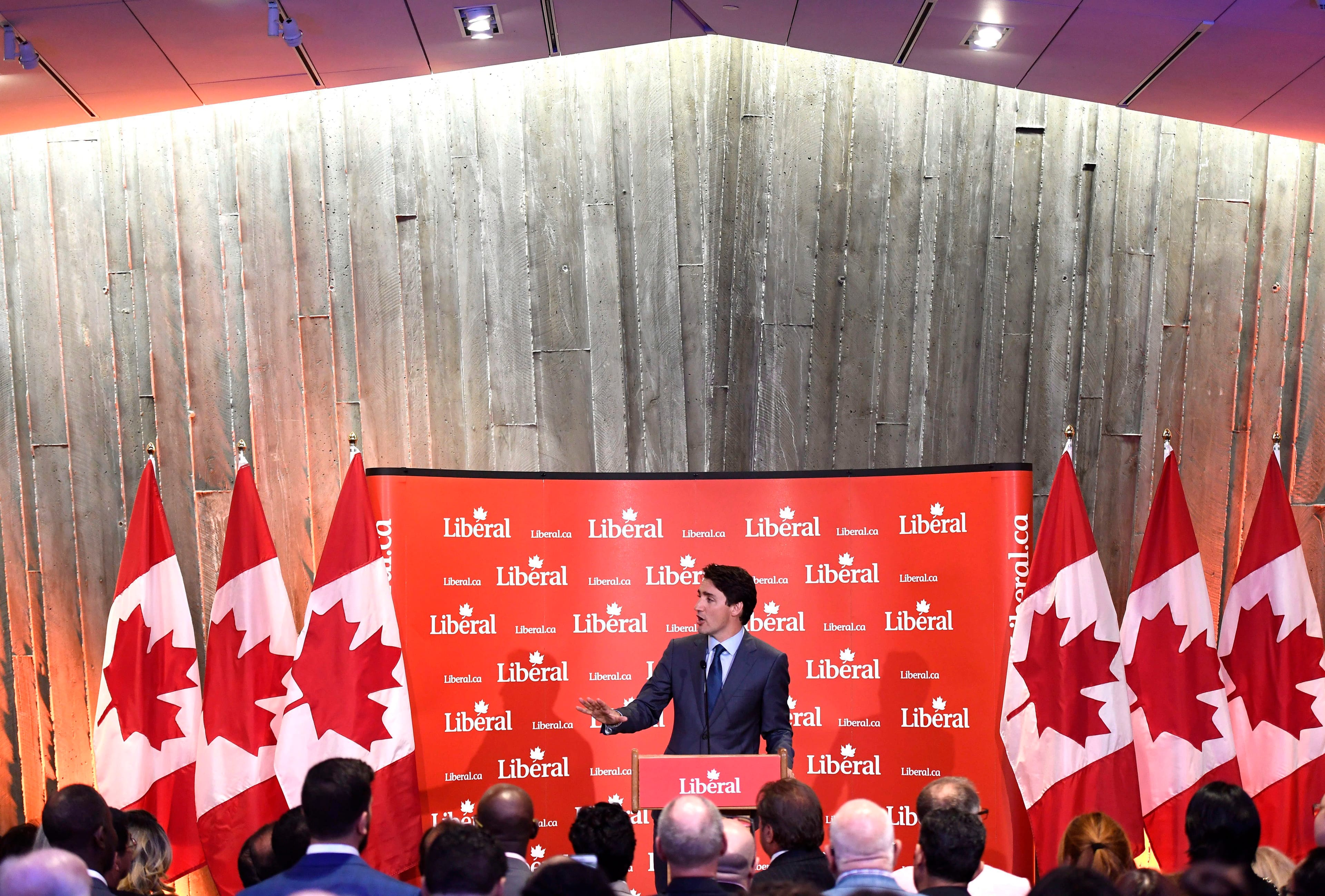 Prime Minister Justin Trudeau speaks at the Laurier Club Summer Reception event in Ottawa on Monday, June 18, 2018. (Justin Tang/CP)
