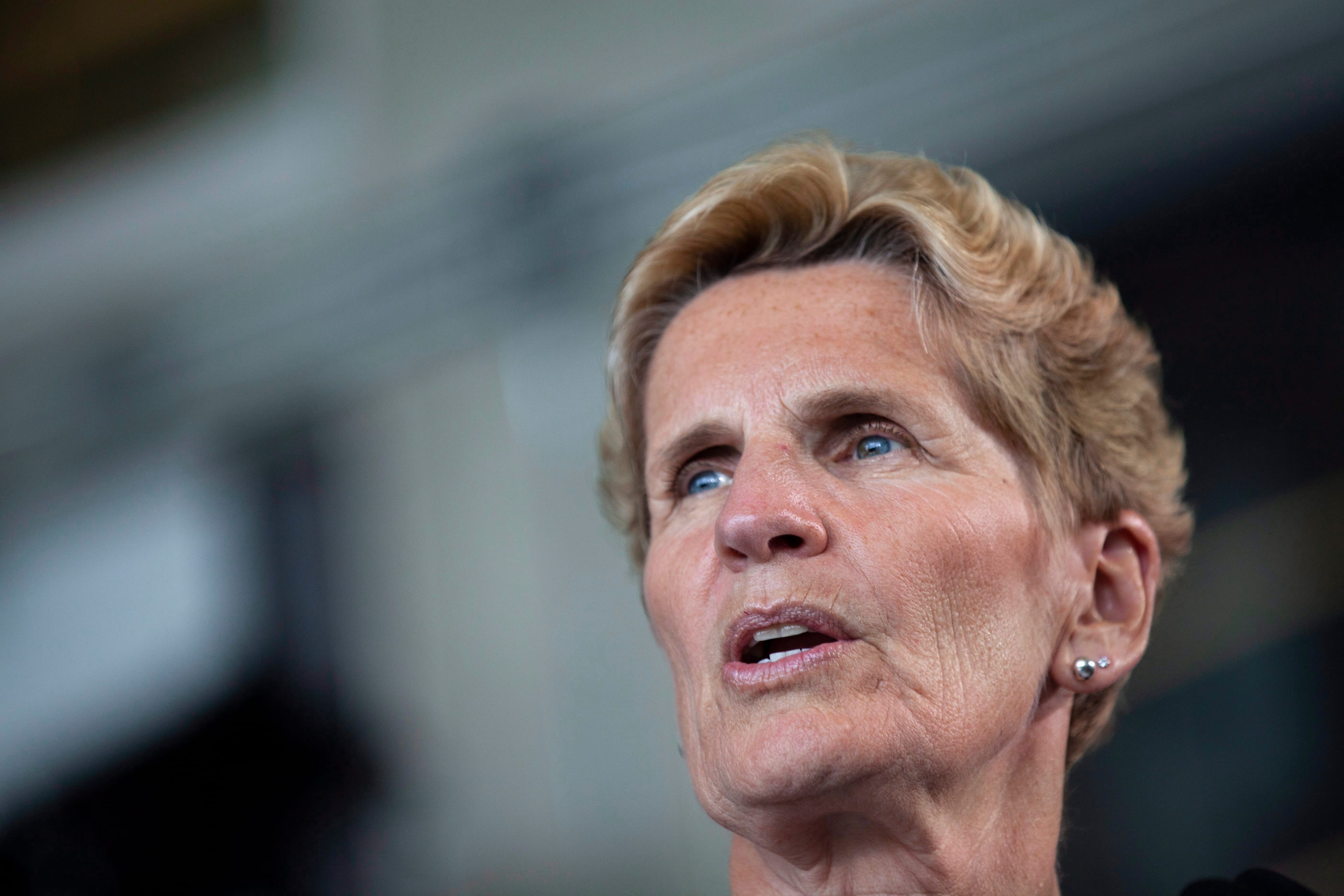 Ontario Liberal Party Leader Kathleen Wynne makes an announcement at the University of Waterloo during a campaign stop in Waterloo, Ont., on Friday, June 1, 2018. (Andrew Ryan/CP)