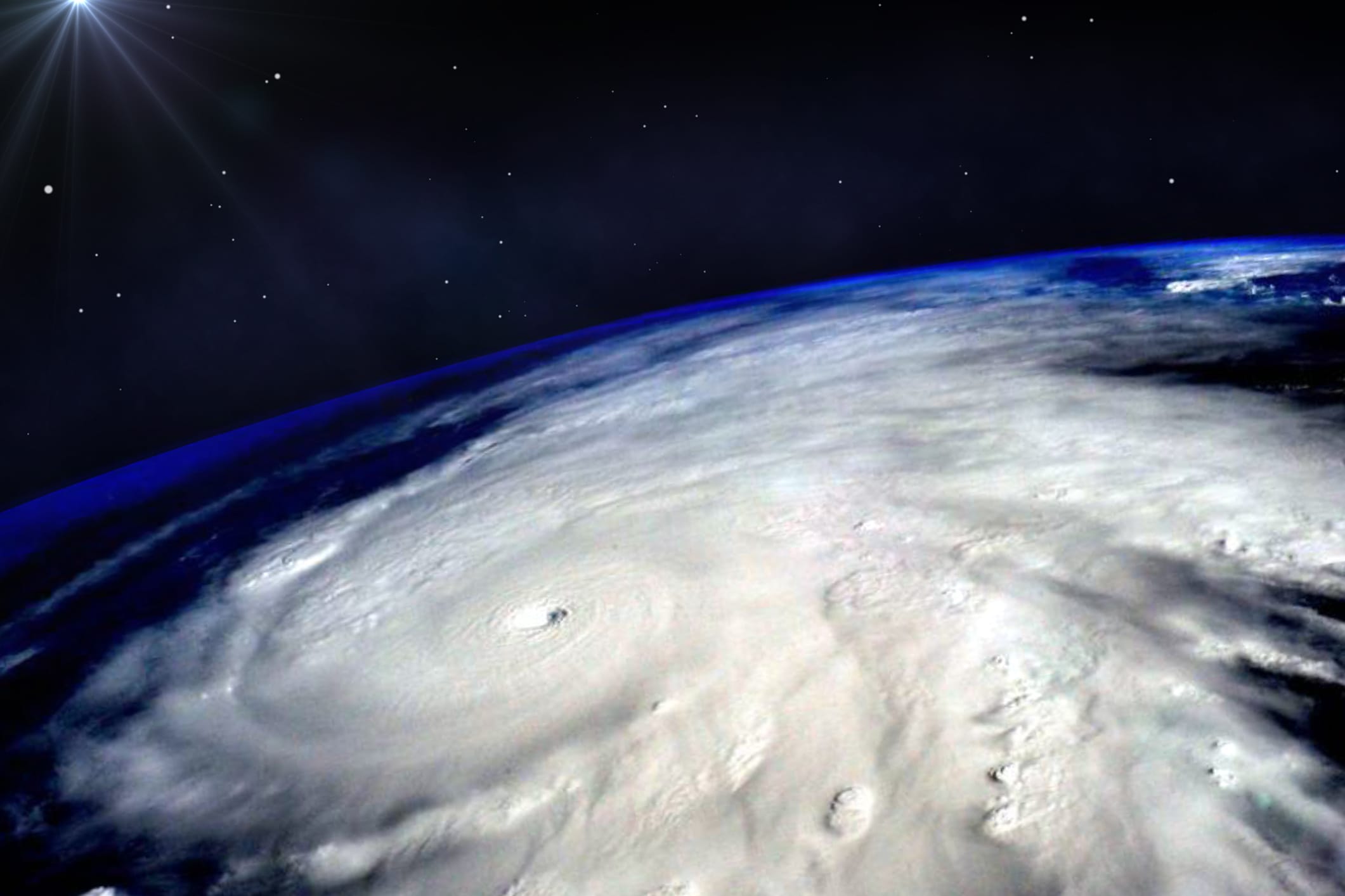 Hurricane typhoon over planet Earth viewed from space. (NASA)