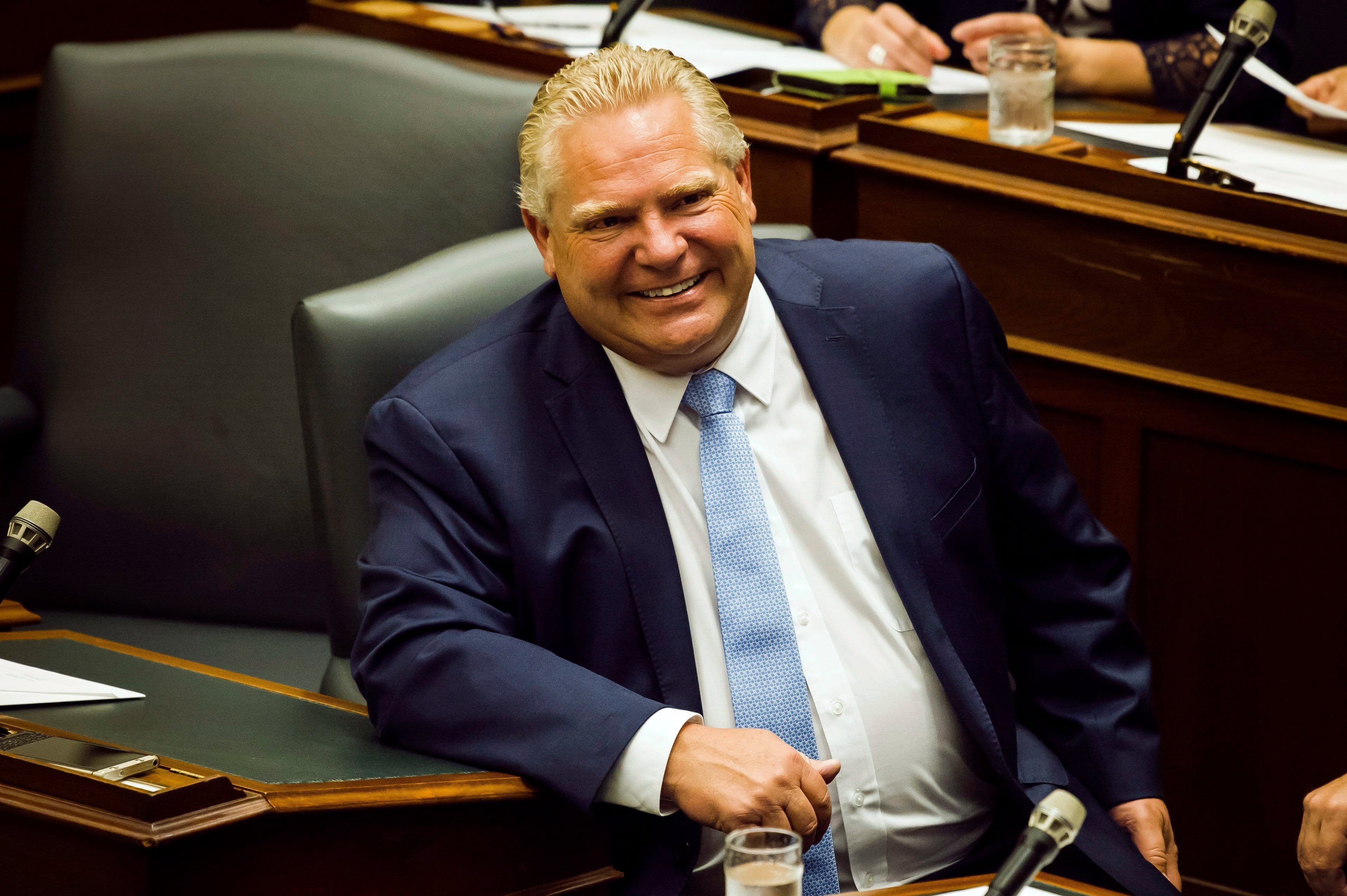 Premier Doug Ford is photographed in the Ontario Legislative Assembly at Queen's Park, in Toronto on Wednesday, July 11, 2018. THE CANADIAN PRESS/Christopher Katsarov