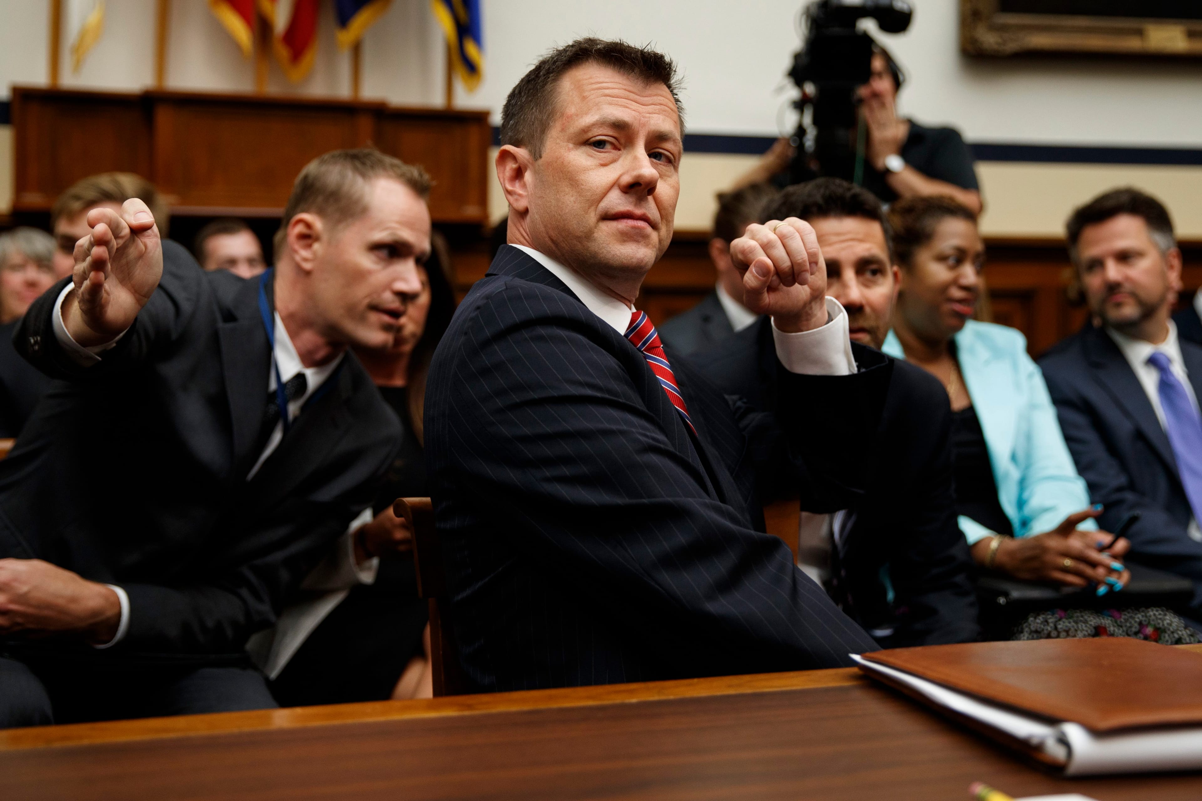 FBI Deputy Assistant Director Peter Strzok prepares to testify on Thursday (AP Photo/Evan Vucci)