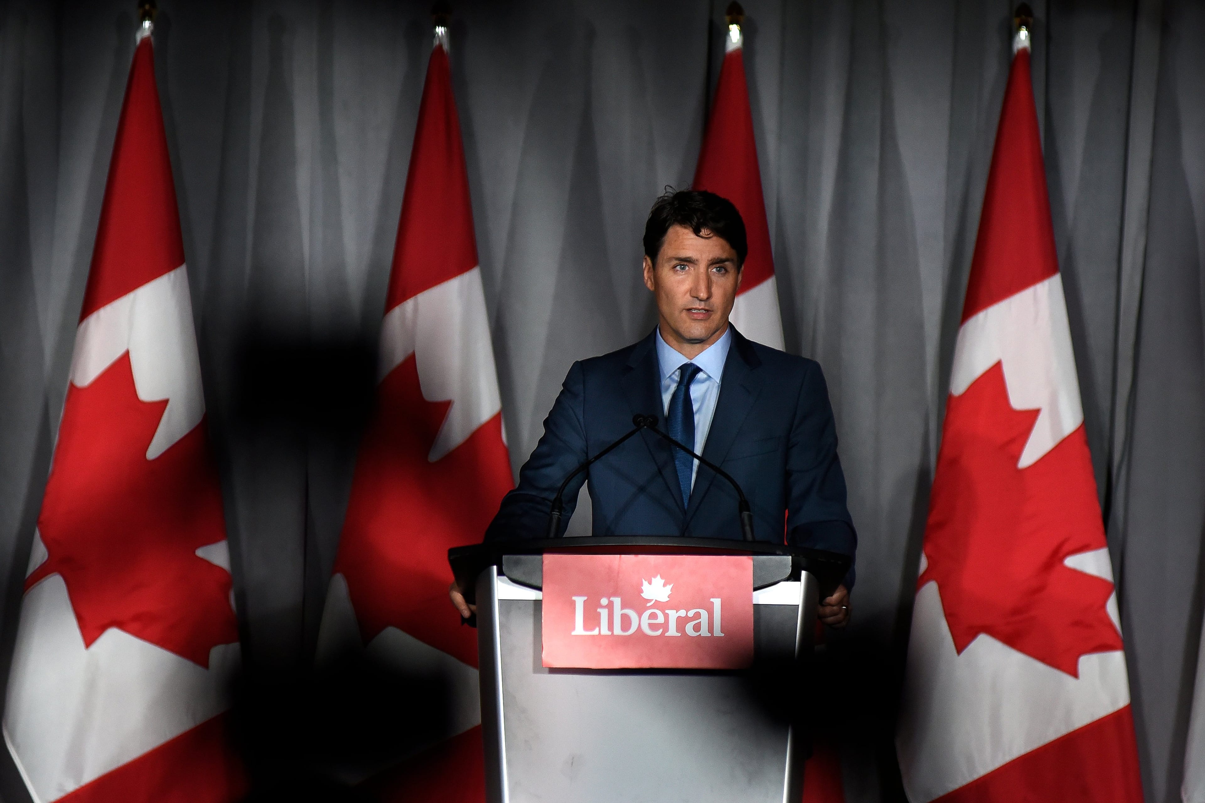 Justin Trudeau, Leader of the Liberal Party of Canada, speaking to supp orters at a Liberal fundraising event in Brampton, Canada on July 5, 2018. (Photo by Arindam Shivaani/NurPhoto via Getty Images)