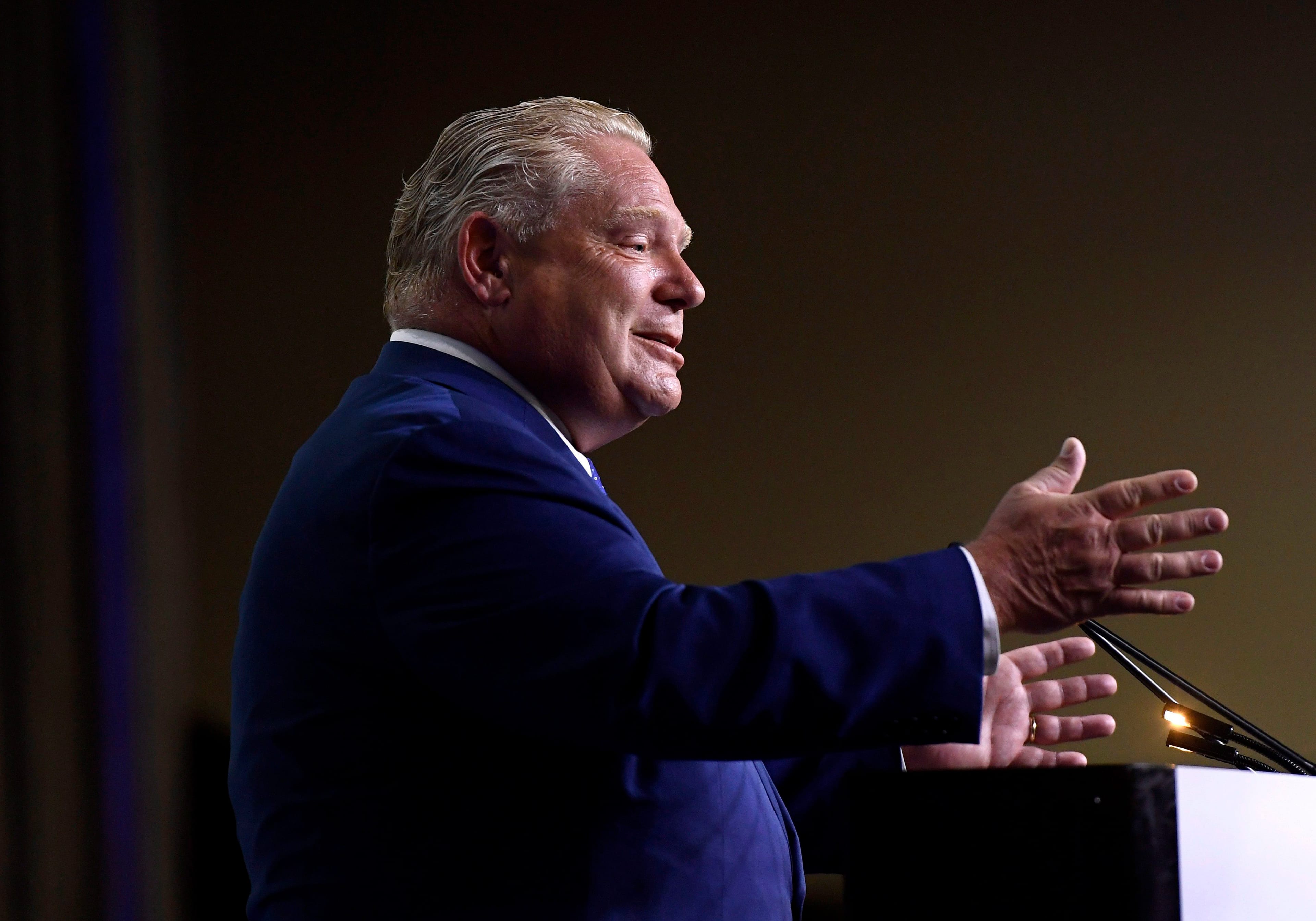 Doug Ford speaks on Monday in Ottawa to the Association of Municipalities of Ontario. THE CANADIAN PRESS/Justin Tang